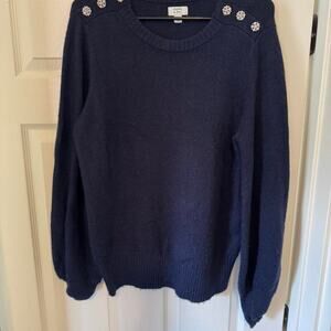 Crown & Ivy Navy blue crew neck sweater- Size Women's Large